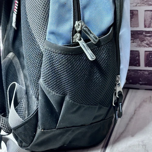 Vintage EDDIE BAUER Nylon Large AIR TECH Backpack School Travel Hiking Blue - Picture 13 of 19