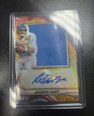 2024 Topps Bowman's Best University Jaxson Dart Ole Miss Auto 2/99 Number Match