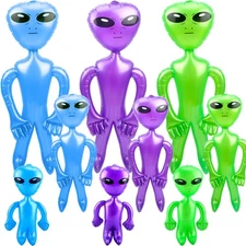 9 Pcs 67 inch 35 Inch 18 Inch Jumbo Inflate Alien Giant Blow Up Green Blue Pu...