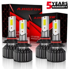 9006 9005 Led Headlight Kit Combo Bulbs 10000k High Low Beam Super Bright White