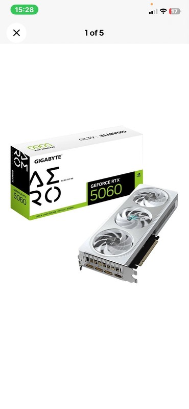 Gigabyte NVIDIA GeForce RTX 5060 AERO OC 8GB White Graphic Card