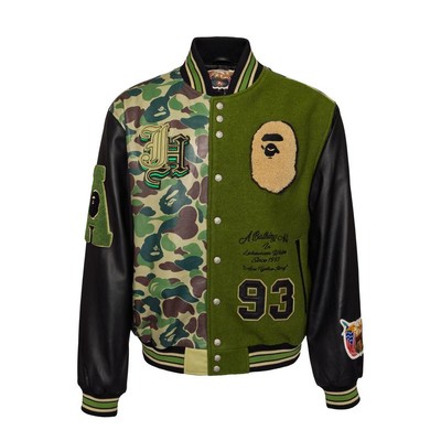 Size XL - Jeff Hamilton x BAPE Wool & Leather Varsity Jacket DUZ63RQNK 