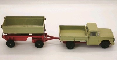 FORD F500 PRITSCHE + KIPPANHÄNGER BEIGE ROT SIKU V222 278 GERMANY VON 1963-1972