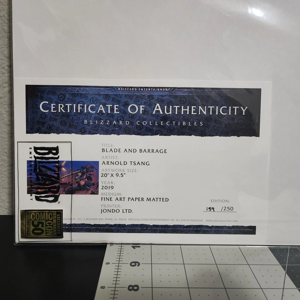 Impresión artística de edición limitada "Blade and Barrage" Blizzard Overwatch SDCC 2019 Foto 3 de 3