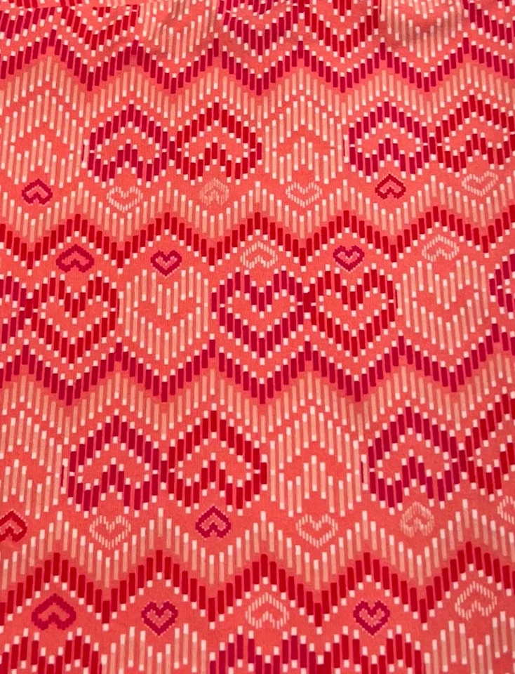 NEW LuLaRoe TC Leggings PINK PEACH WHITE Chevron KNIT Sweater COZY Heart Craft - Image 2 of 4