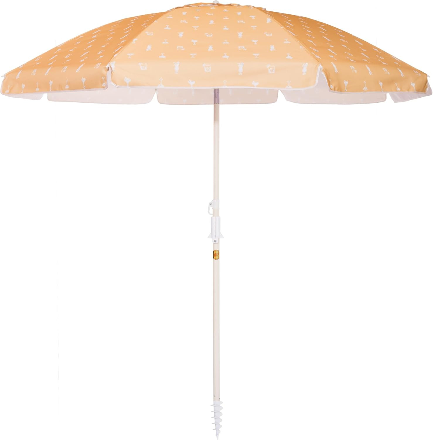 Margaritaville Manana Umbrella - 6.5' Beach Umbrella Sand Anchor, 7' Tall Telesc