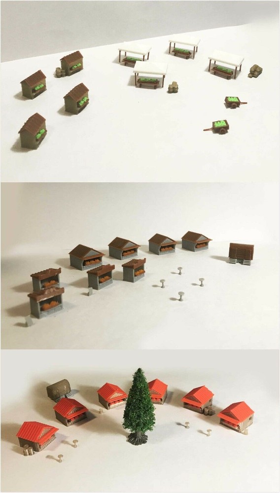 1:220 Farmers' Market/festival Market/christmas Market Set 3D Printing Model