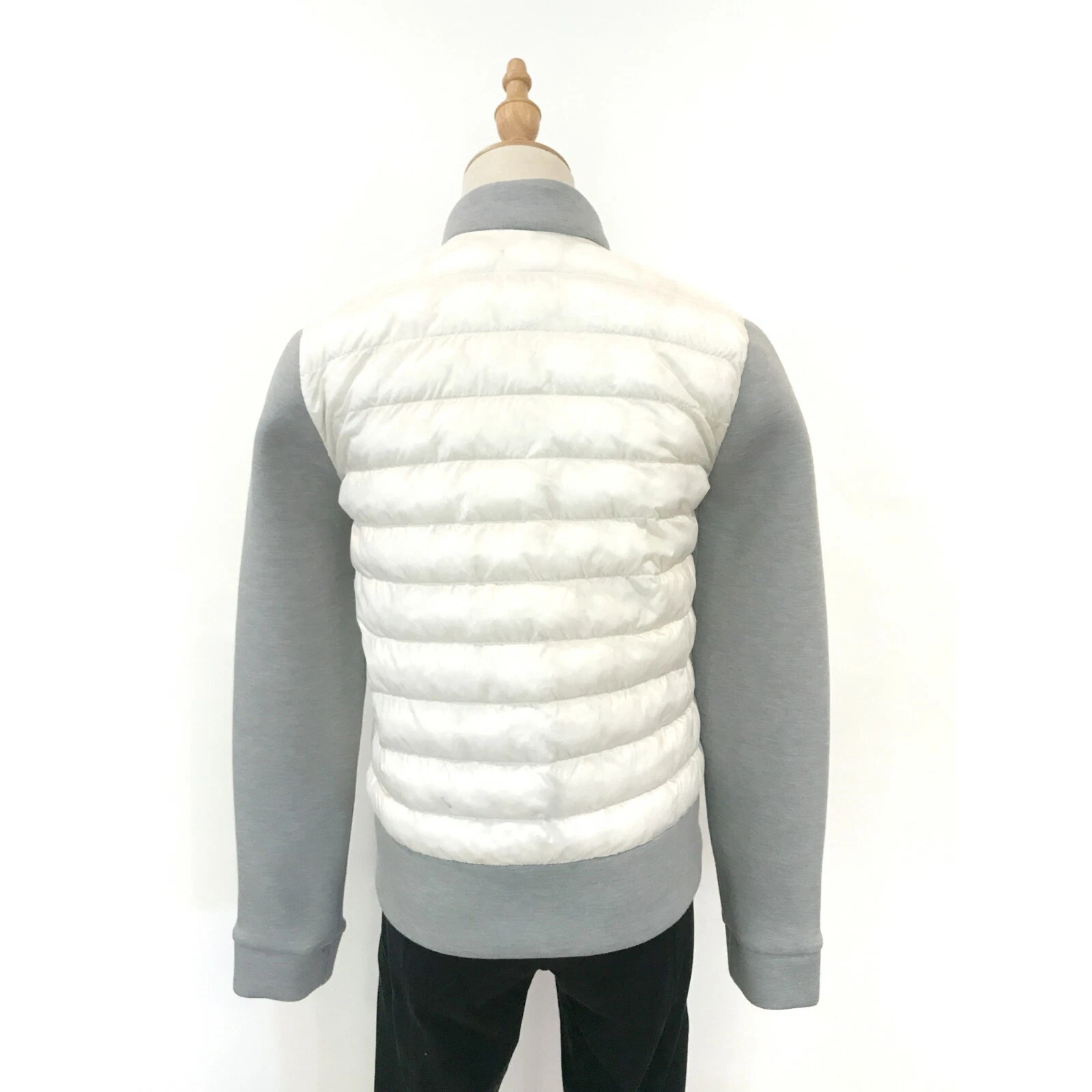 lole eugenie puffer grey sleeves zip front jacket