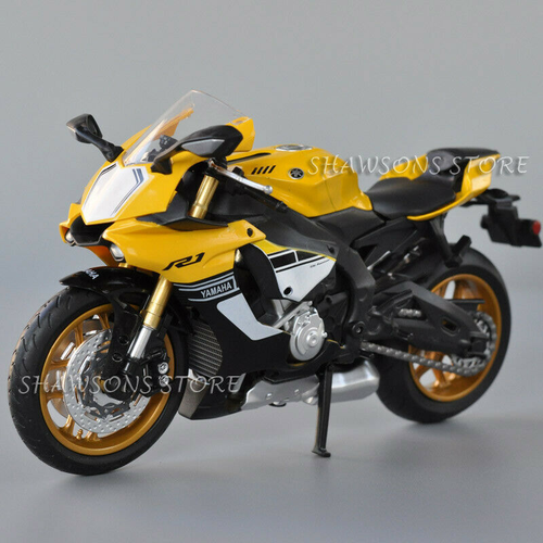 Nuevo Escala 1:12 Diecast Modelo de Motocicleta Juguetes Yamaha YZF R1 Réplica de Bicicleta Deportiva - Imagen 9 de 16