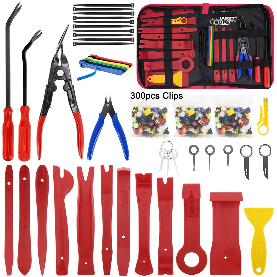 355Pcs Car Trim Removal Pry Tool Molding Kit Panel Door Dash Interior Clip Set