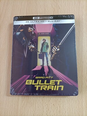 BULLET TRAIN - STEELBOOK (4K UHD + Blu-ray + 9 Karten) VERSIEGELT italienische Ausgabe