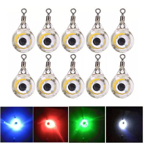 5-10pcs Mini Fishing Lure Light LED Deep Drop Underwater Eye Shape Fishing Bait - 第 1/12 張圖片