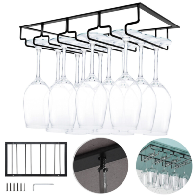 Wine Glass Rack Wine Glass Holder Wine Glasses Storage Removable Under  Cabinet | eBay
