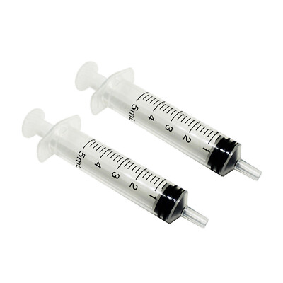 2x hochwertige 5ml Kunststoffspritzen, ohne Nadel, Haustierfütterung, Tinte, Küchenhelfer