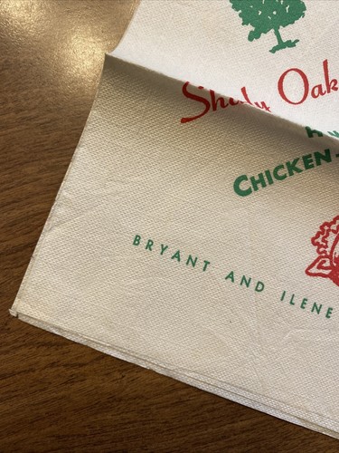 Servilleta Marshalltowne Iowa Shady Oaks Café Hogar de Pollo en una Cesta Años 40 Rara - Imagen 6 de 23