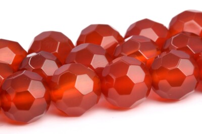 Natural Red Carnelian Beads Grade AAA Micro Faceted Round Loose Beads 8/9-10MM