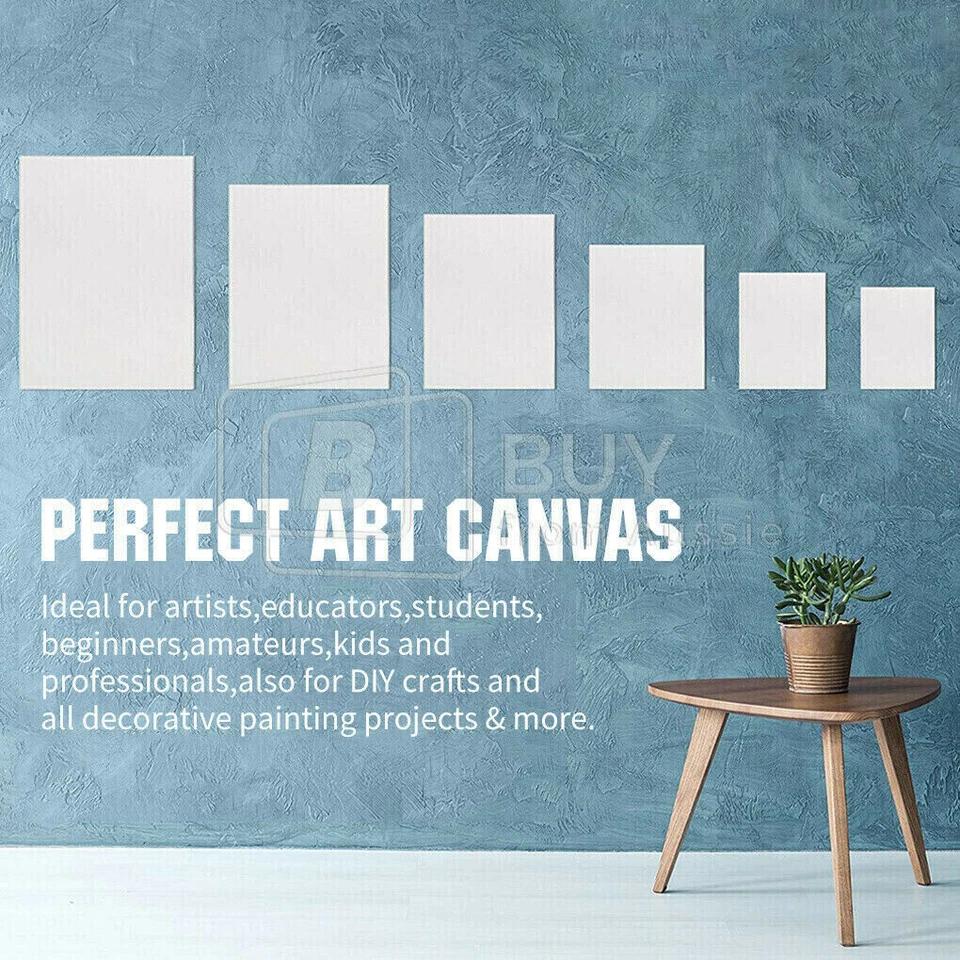 5x Artist Canvas Blank Stretched Canvases Art Large White Range Oil Acrylic Wood - image 2 of 4