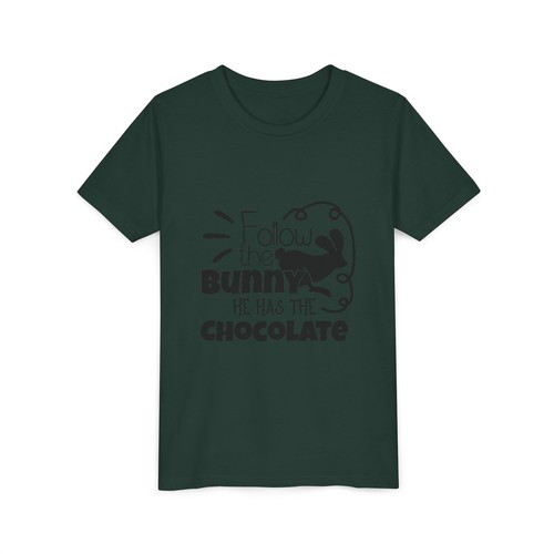 Easter Bunny Youth Tee, Follow the Bunny Shirt, Kids Easter Gift, Chocolate - Picture 48 of 105