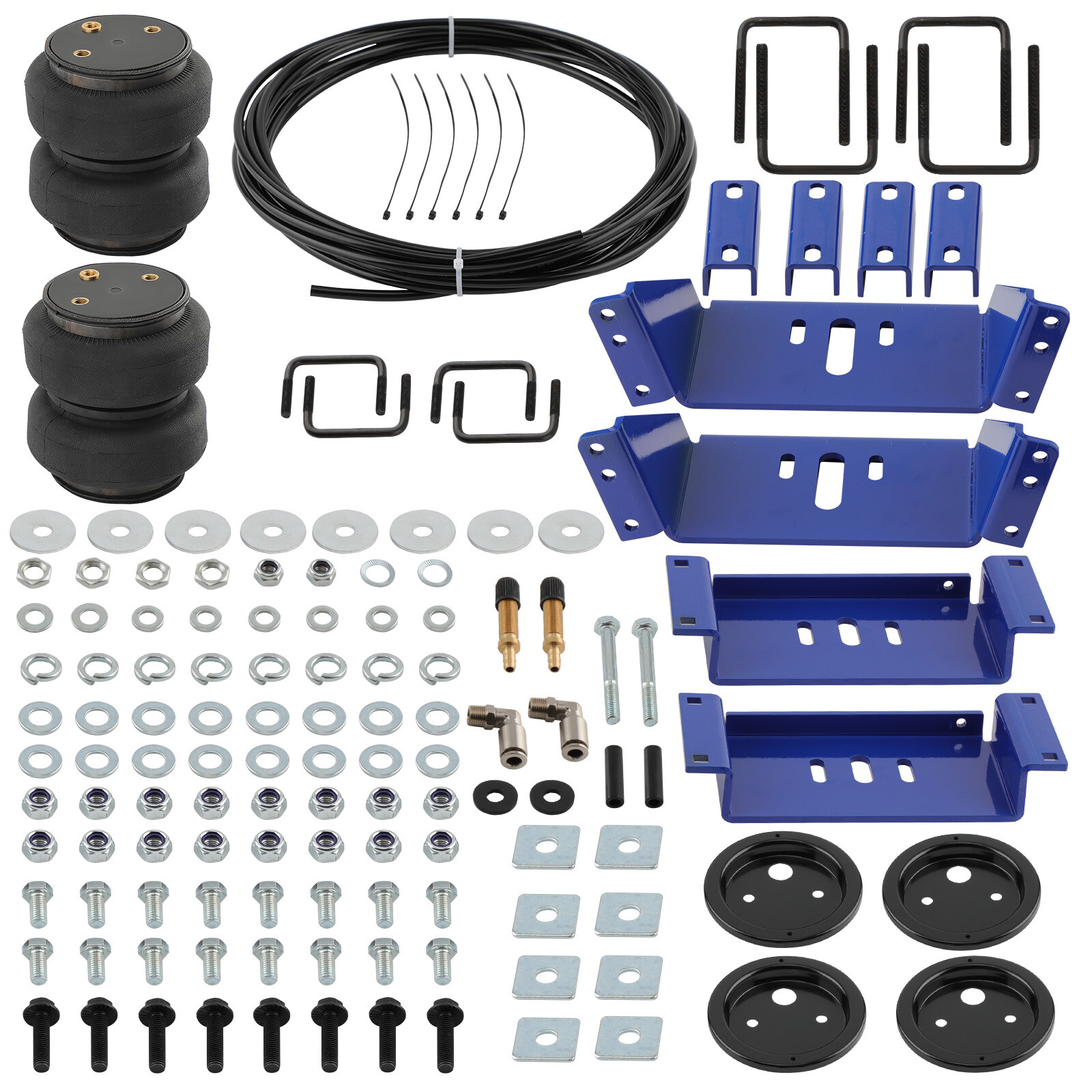 Air Spring Helper Bag Leveling Kit w/ Internal Jounce Bumper Rear For