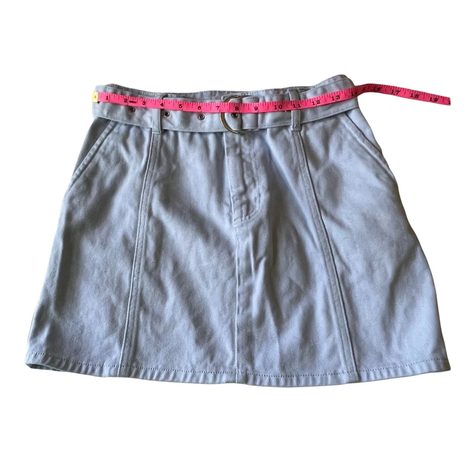 Minifalda vaquera vintage Y2K talla mediana lavada ligera denim cinturón millennial retro Foto 4 de 4