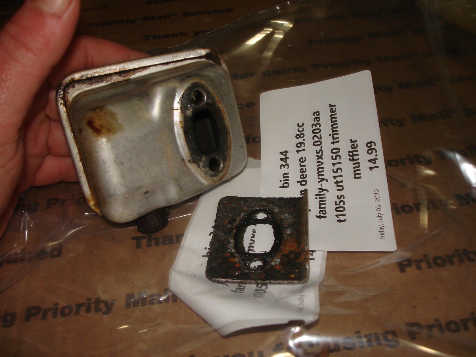 John Deere 19.8cc t105s ut15150 muffler trimmer part bin 344 eBay