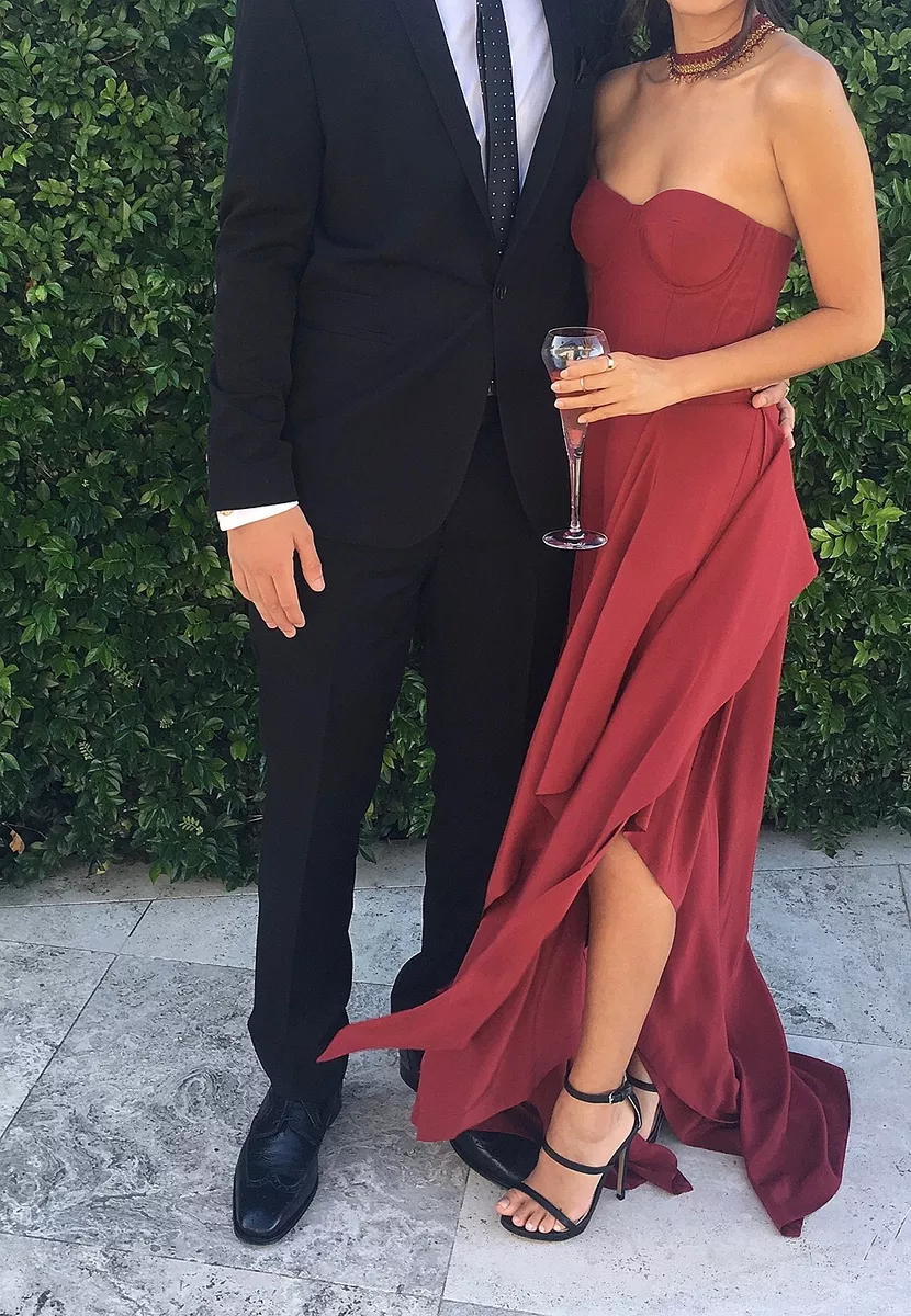 Blood red cheap maxi dress