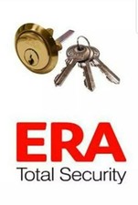 2 X ERA Front Door Lock 5 PIN RIM CYLINDER Keyed Alike  Brass Finish c/w 3 Keys