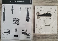 Stampin up WELL DRESSED Guy Masculine Tie Shoes Keys Hat Watch Retired