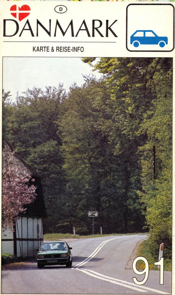 Verkehrskarte mit Reiseinformationen, Dänemark 1991 - Bild 1 von 1