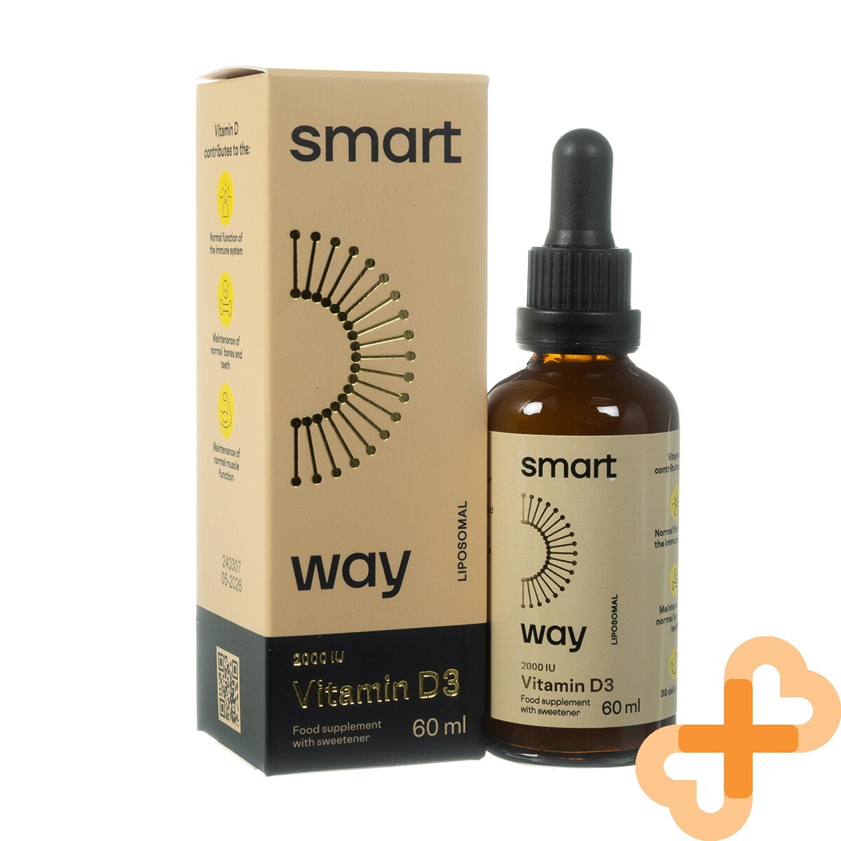 SMART WAY Liposomal Vitamin D3 2000 IU Spray Immune Support Supplement