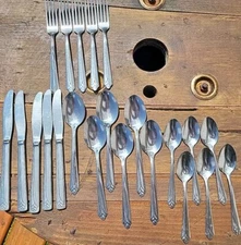 Vtg Stainless USA Mixed Lot 22 pieces lot vintage flatware variety spoons knives