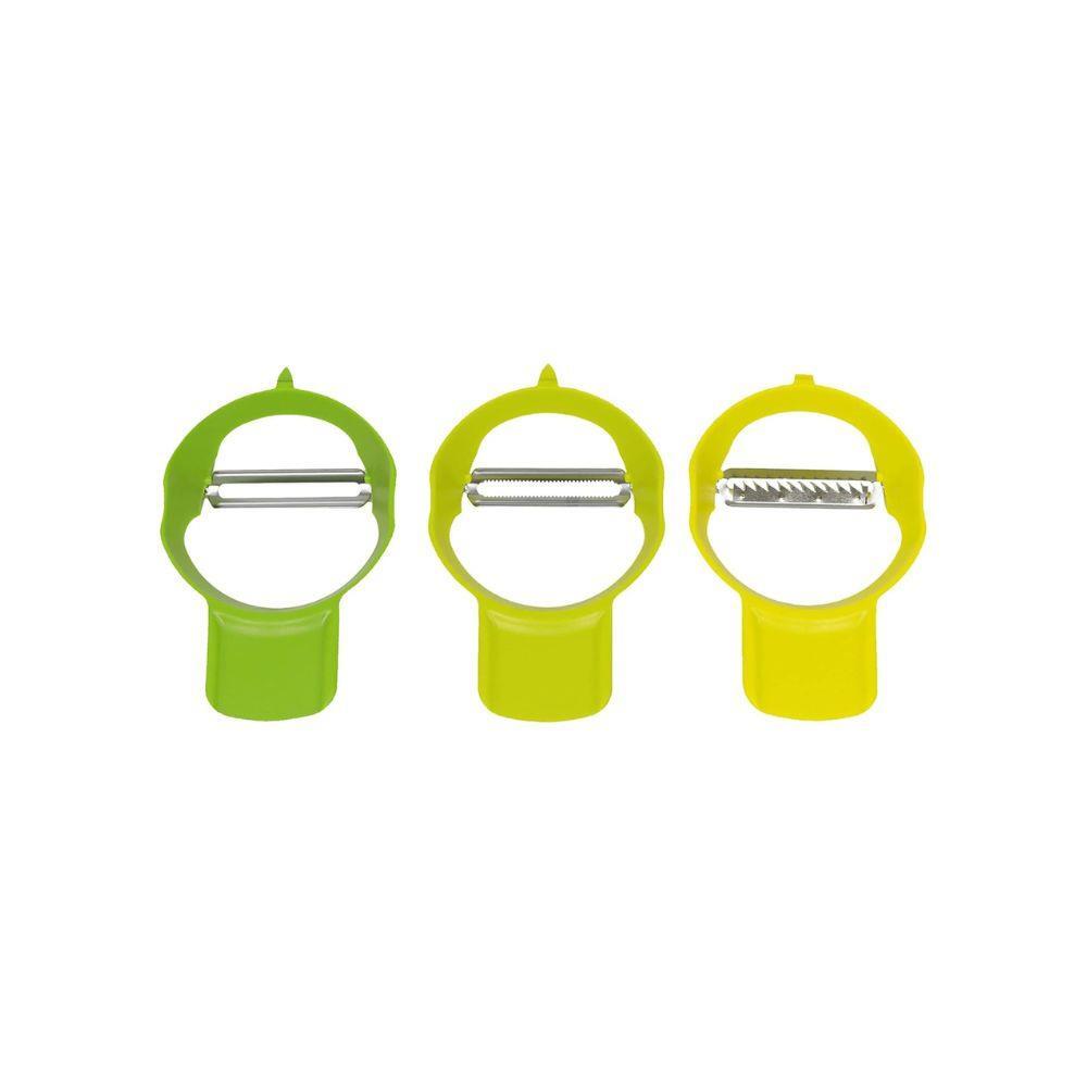 CALITEK Peeler Set of 3 Stainless Steel Blade with Nesting Design Multicoloured