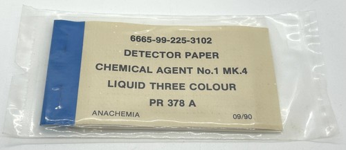British Military NBC Detector Paper, No.1, Mk4 Liquid, Three Colour, PR378A - 第 1/3 張圖片