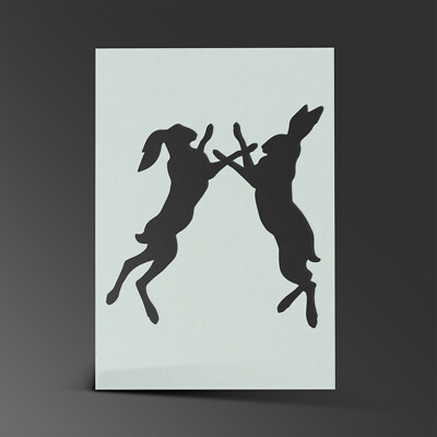 Vintage Shabby Chic Stencil Hare Face Rabbit A4 297x210mm Wall Art