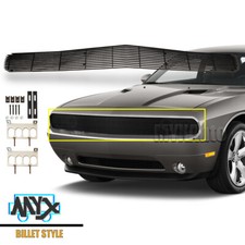 Fits 2009-2014 Dodge Challenger Phantom Billet Grille Black Bumper Grill Cover