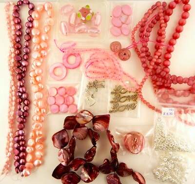 Wholesale Pink beads for crafting, gemstones, pearls, glass & more Lot 101PK