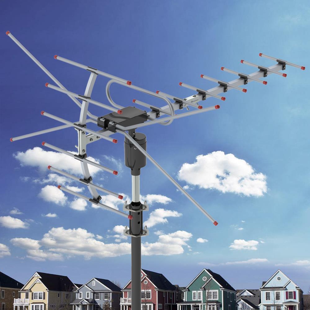 990 Mile Amplified HDTV Antenna 1080P 360° UHF VHF for Outdoor Digital HD Signal