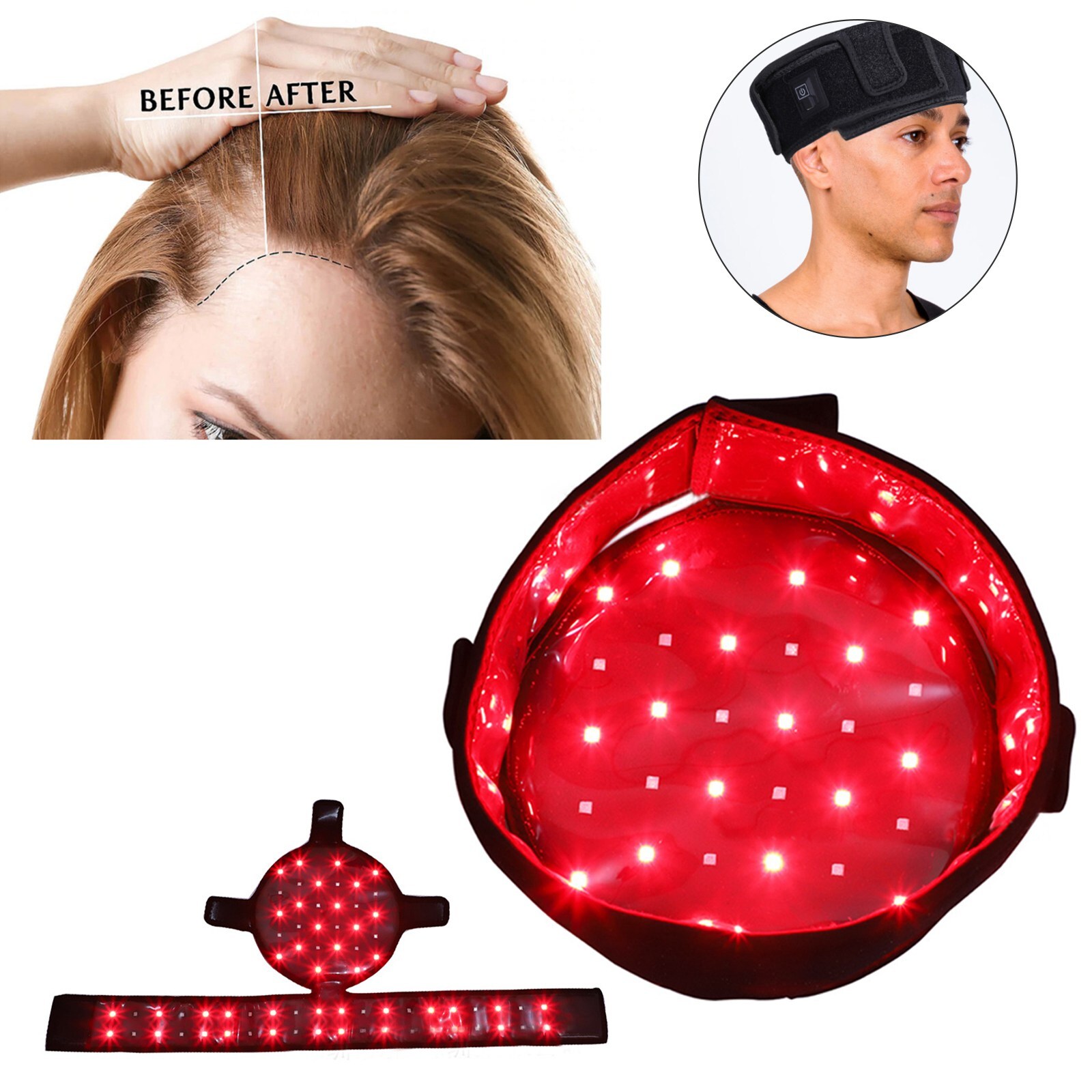 LED Laser Hair Growth Cap Hair Loss Infrared Treatment Regrowth Therapy