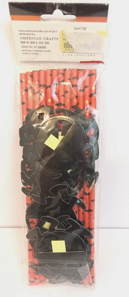 AC Regalo Halloween 12 Pajitas y Adornos de Papel Hace 12 Pajitas Adornadas Foto 3 de 4