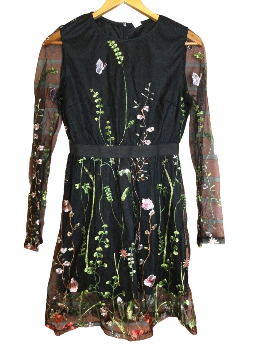 Beaded Dresses Beige By Eci Embroidered Dress Black Floral Embroidered Dress Size M Long Mesh Sleeves Whimsigoth Fairygrunge Beaded Dresses Beige By Eci Embroidered Dress Black Floral Embroidered Dress Size M Long Mesh Sleeves Whimsigoth Fairygrunge