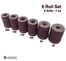 Drum Sander Sanding Wraps/Rolls, JET/Performax 16-32, Ryobi WDS1600, 6 Pc Set