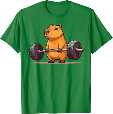 #ad #ad Workout Deadlift Capybara Funny Fitness Capy Lover Unisex T Shirt $14.99