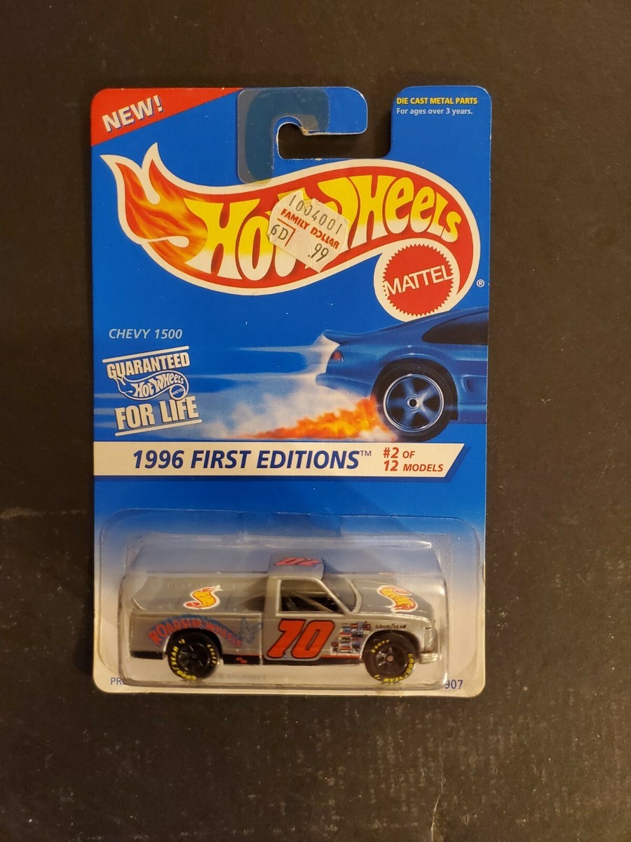 1996 Hot Wheels First Editions #2/12, Chevy 1500, Gray, Goodyear