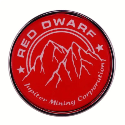 Red Dwarf Jupiter Mining Corporation BBC Sci-Fi Comedy Metal Badge Pin Free Post