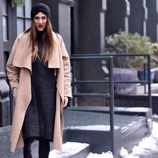 ZARA HIGH-NECK STRAIGHT DRESS ANTHRACITE GREY SIZE: S  Ref. 6873/821 