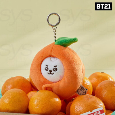 BTS BT21 Official Goods BABY PLUSH KEYRING ORANGE PARTY + Tracking