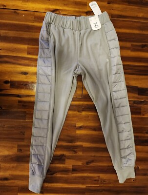 NEW $60 XERSION Women’s Gray Soft Fleece Lined Quilted Sides Jogger Pants  Size S