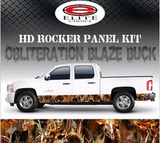 Oblit Blaze Buck Camo Rocker Panel Graphic Decal Wrap Truck Suv - 12 X 24ft