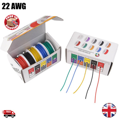 22 AWG Silikon Draht Kabel 5 m/10 m 22 Stärke verzinntes Kupfer flexibles elektrisches Kit