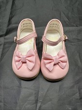 Vintage Y2K Small Steps Pink Toddler Girl Shoes Size 2 Bow Buckle Shiny Baby
